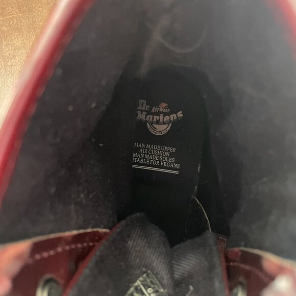 Dr. Martens Cherry Red 1460 Vegan Patent Leather Chelsea Boots Size 6 - Picture 10 of 14